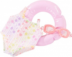 Набор для пляжа купальник и очки 30-33 см (Gotz, 3403293)